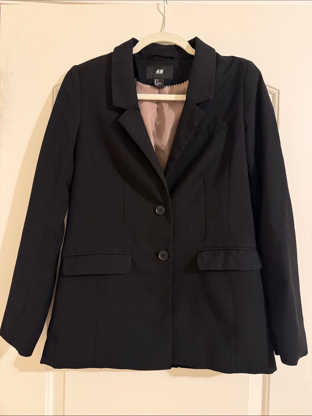 H&M Black Women's Tailored Blazer with Mauve lining